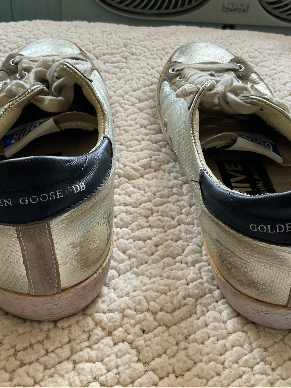 Golden Goose gold textured